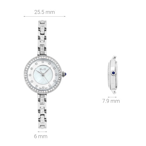 Đồng hồ ELIO Nàng Thơ 25.5 mm Nữ ES103-01 Màu Bạc