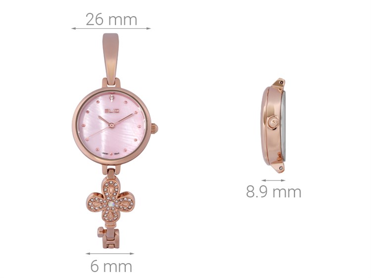 Đồng hồ ELIO Flower 26 mm Nữ ES104-04 Màu Vàng Hồng