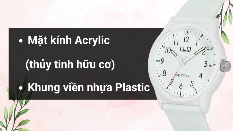 Chất liệu mặt kính và khung viền của mẫu đồng hồ Chất liệu mặt kính và khung viền của mẫu đồng hồ