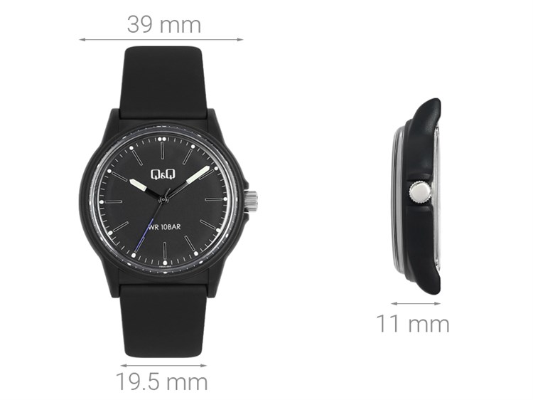 Đồng hồ Q&Q 39 mm Nam V00A-002VY Màu Đen