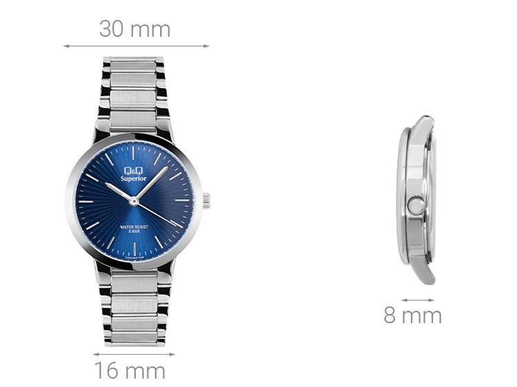 Đồng hồ Q&Q 30 mm Nữ S283J202Y Màu Bạc