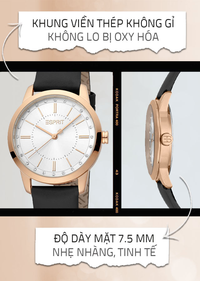 Đồng hồ Nữ Esprit ES1L276L0035 có khung viền thép không gỉ Đồng hồ Nữ Esprit ES1L276L0035 có khung viền thép không gỉ