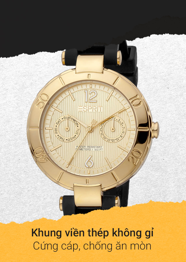 Đồng hồ Nữ Esprit ES1L286P0035 có khung viền thép không gỉ cứng cáp Đồng hồ Nữ Esprit ES1L286P0035 có khung viền thép không gỉ cứng cáp