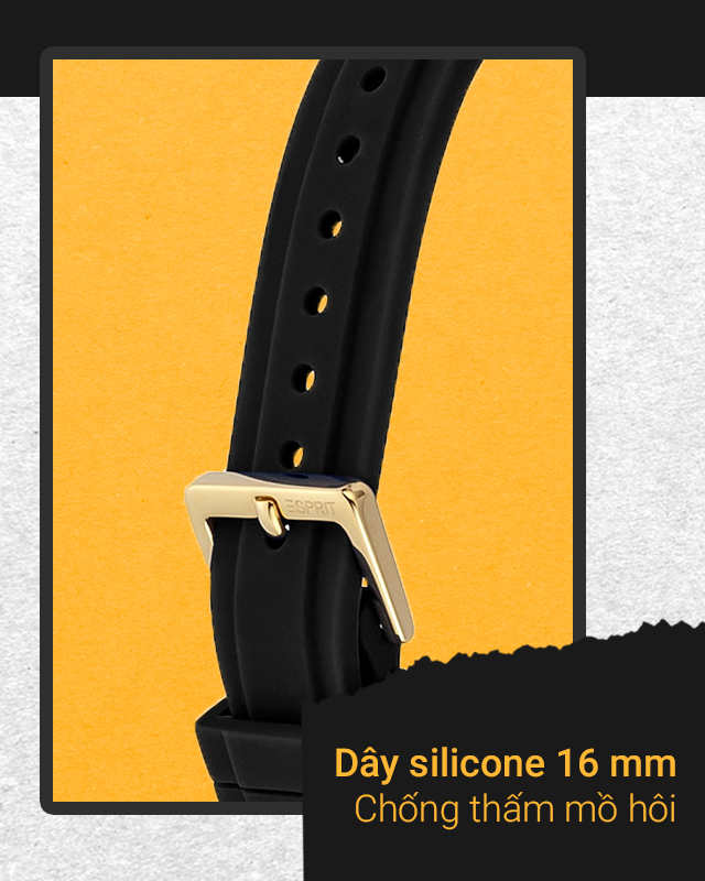 Đồng hồ Nữ Esprit ES1L286P0035 có dây đeo silicone chống thấm mồ hôi Đồng hồ Nữ Esprit ES1L286P0035 có dây đeo silicone chống thấm mồ hôi