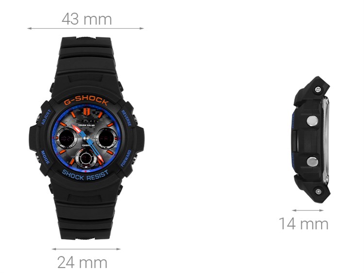 Đồng hồ G-SHOCK 43 mm Nam AWR-M100SCT-1ADR Màu Đen