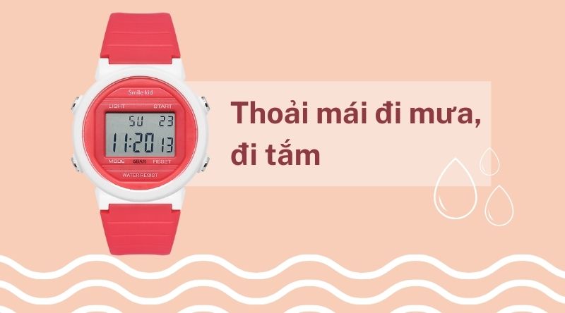 Đồng hồ trẻ em Smile Kid SL219L-05 thoải mái đi mưa, đi tắm