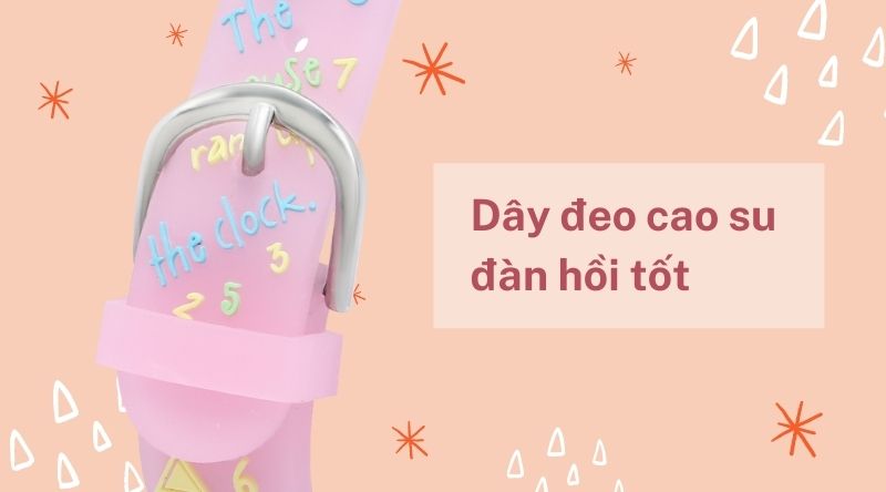 Đồng hồ trẻ em Smile Kid SL382-4 sở hữu dây đeo cao su đàn hồi tốt