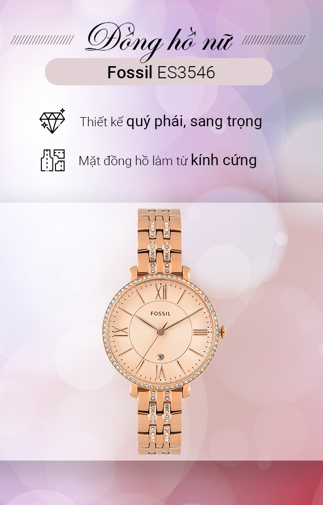 Đồng hồ Nữ Fossil ES3546 thiết kế tinh tế, cổ điển Đồng hồ Nữ Fossil ES3546 thiết kế tinh tế, cổ điển