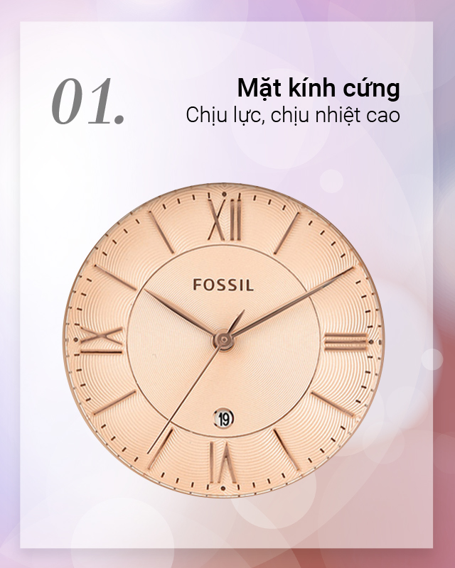 Đồng hồ Nữ Fossil ES3546 có mặt đồng hồ làm bằng kính cứng Đồng hồ Nữ Fossil ES3546 có mặt đồng hồ làm bằng kính cứng