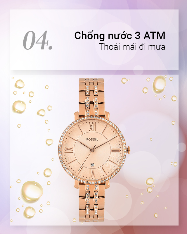 Đồng hồ Nữ Fossil ES3546 yên tâm rửa tay hay đi mưa Đồng hồ Nữ Fossil ES3546 yên tâm rửa tay hay đi mưa