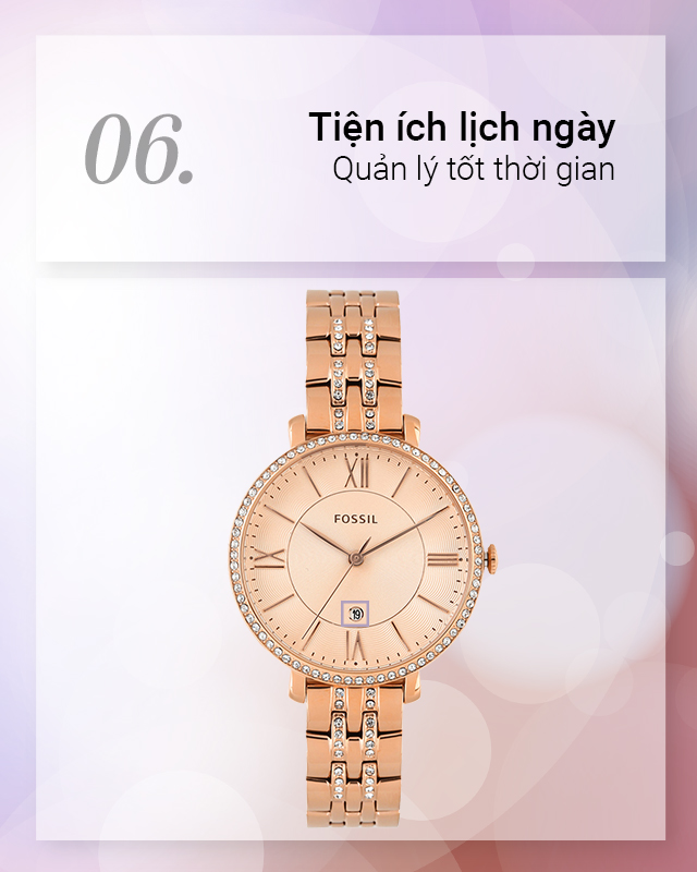 Đồng hồ Nữ Fossil ES3546 trang bị thêm ô lịch ngày ở vị trí 6h Đồng hồ Nữ Fossil ES3546 trang bị thêm ô lịch ngày ở vị trí 6h