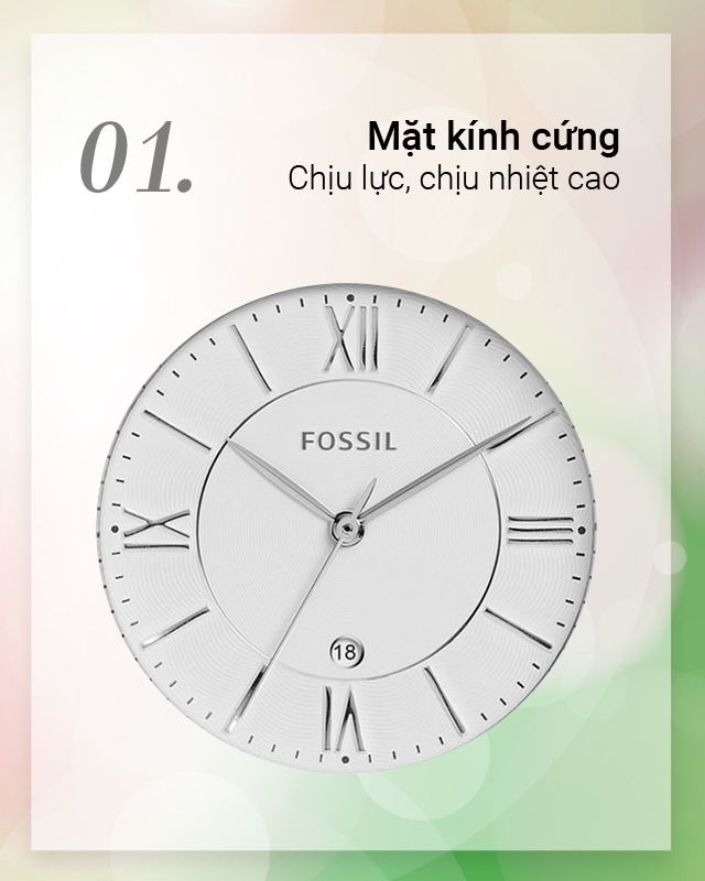 Đồng hồ Nữ Fossil ES3793 có mặt đồng hồ làm bằng kính cứng Đồng hồ Nữ Fossil ES3793 có mặt đồng hồ làm bằng kính cứng