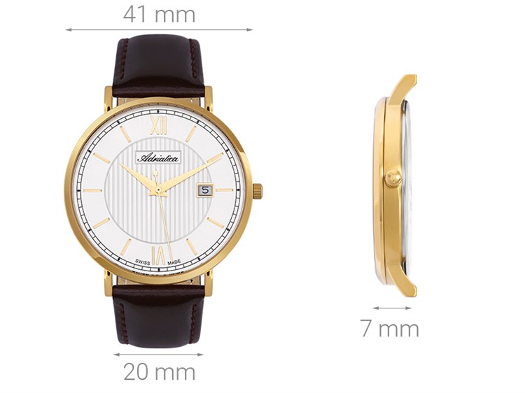 Đồng hồ ADRIATICA 41 mm Nam A1294.1263Q Màu Nâu