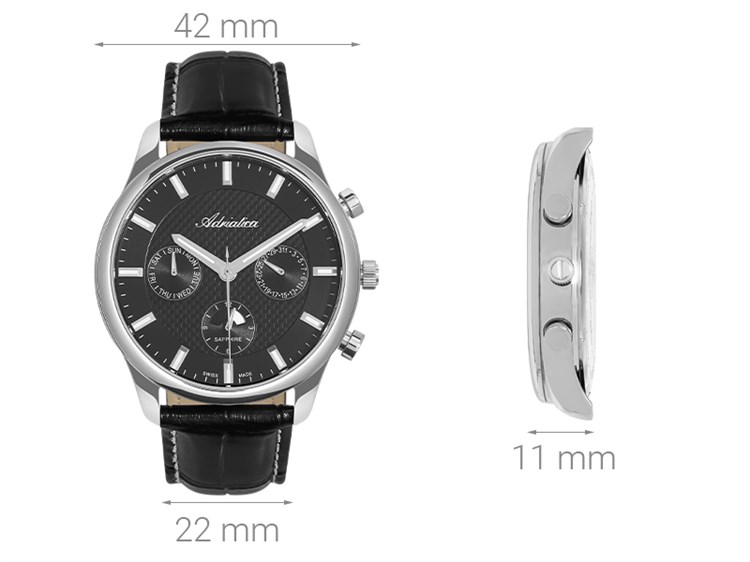 Đồng hồ ADRIATICA 42 mm Nam A8323.5214QF Màu Đen