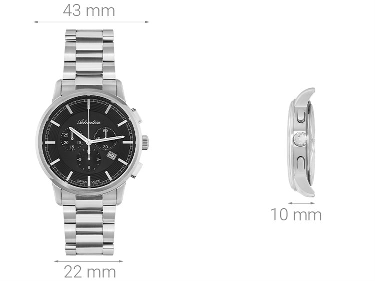 Đồng hồ ADRIATICA 43 mm Nam A8307.5116CH Màu Bạc