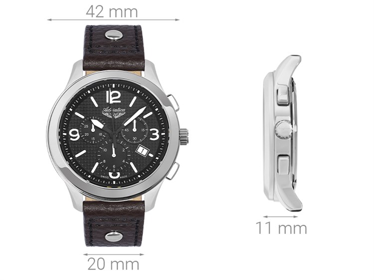 Đồng hồ ADRIATICA 42 mm Nam A8313.5B54CH Màu Nâu