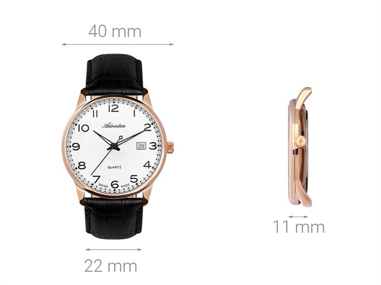 Đồng hồ ADRIATICA 40 mm Nam A8242.9223Q Màu Đen