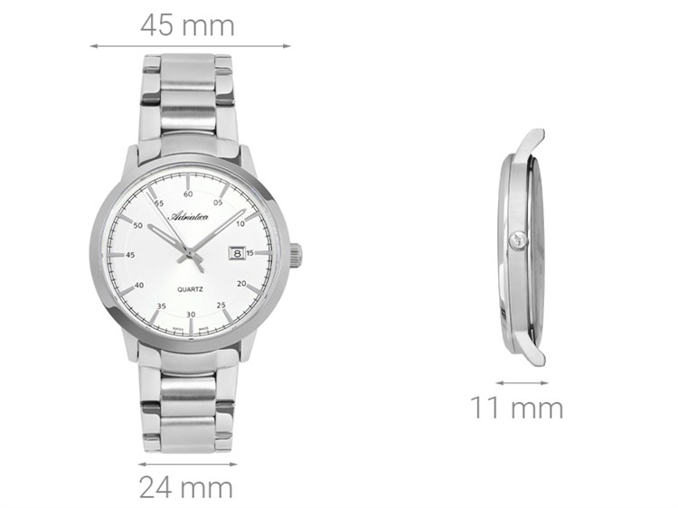 Đồng hồ ADRIATICA 45 mm Nam A8302.5113Q Màu Bạc