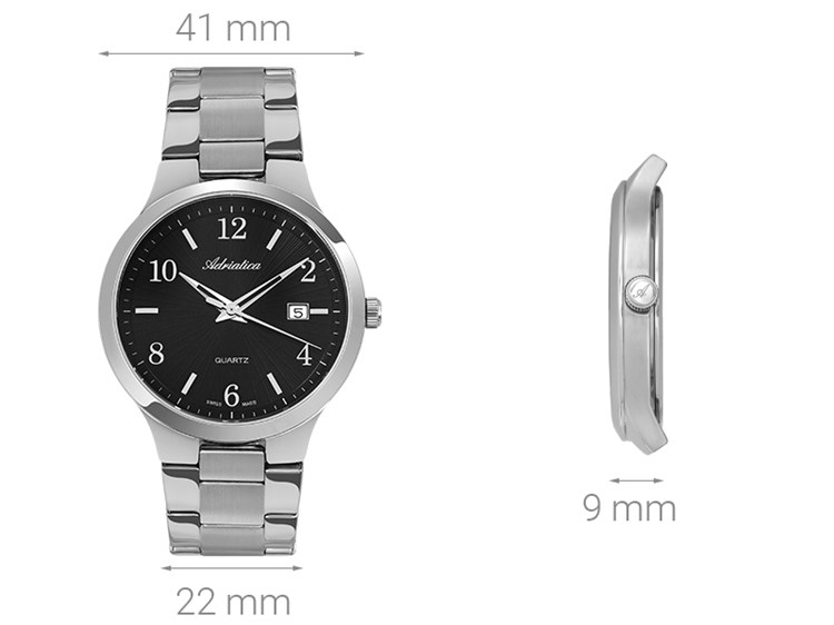 Đồng hồ ADRIATICA 41 mm Nam A1006.5154Q Màu Bạc