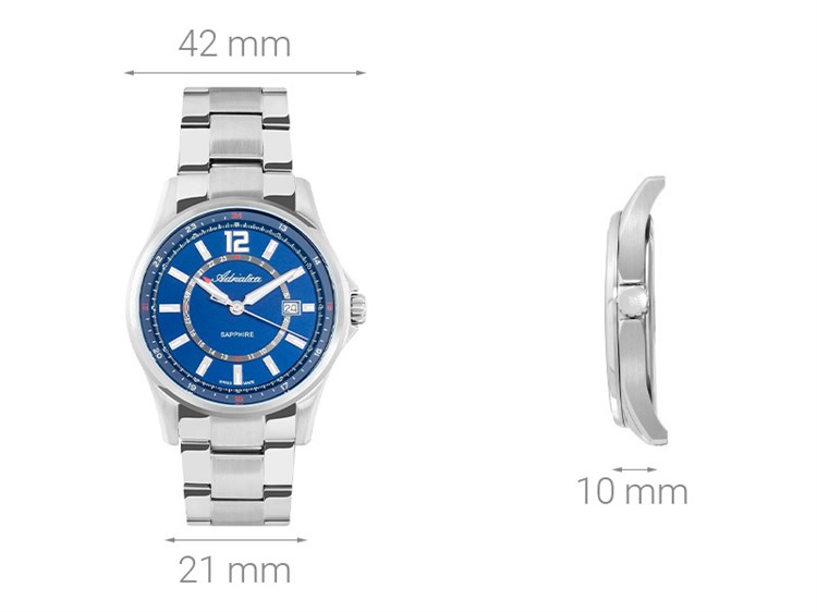 Đồng hồ ADRIATICA 42 mm Nam A8325.5155Q Màu Bạc