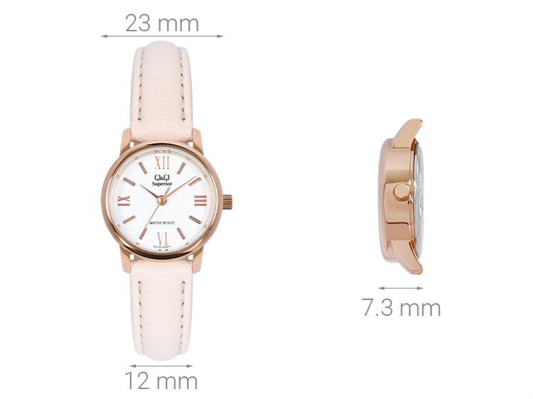 Đồng hồ Q&Q 23 mm Nữ S01A-002PY Màu Kem
