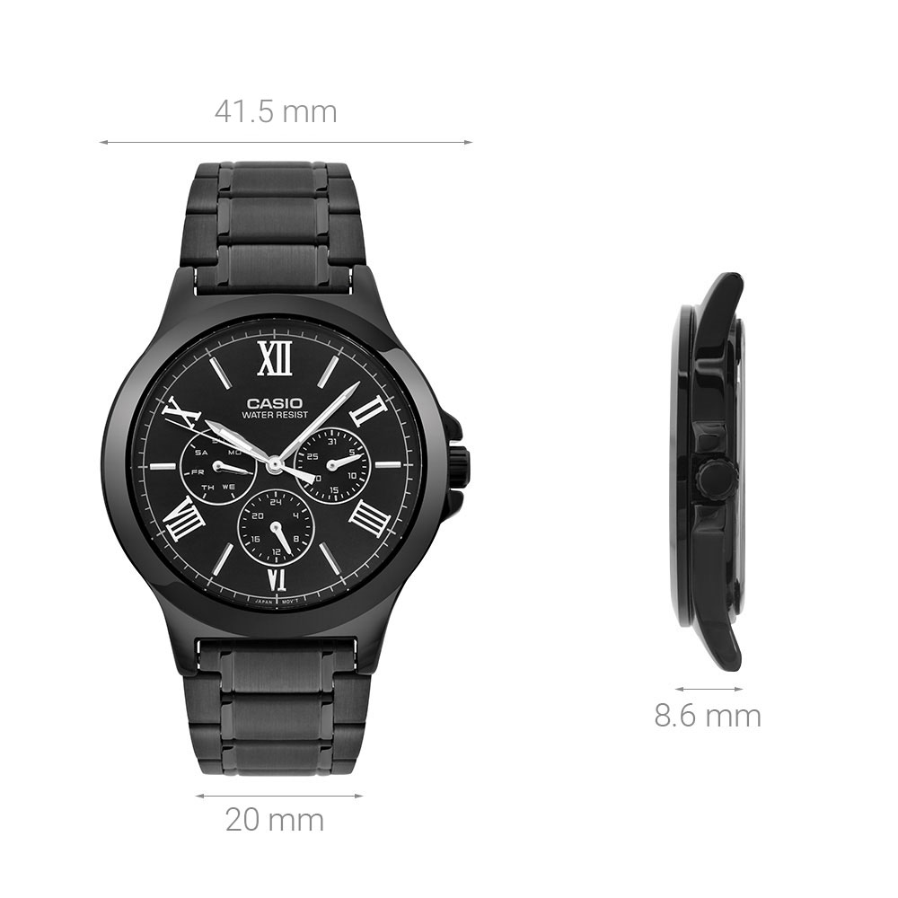 Đồng hồ CASIO Timeless 41.5 mm Nam MTP-V300B-1AUDF Màu Đen