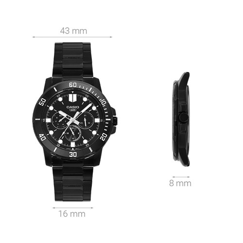 Đồng hồ CASIO Timeless 43 mm Nam MTP-VD300B-1EUDF Màu Đen