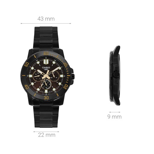Đồng hồ CASIO 43 mm Nam MTP-VD300B-5EUDF Màu Đen