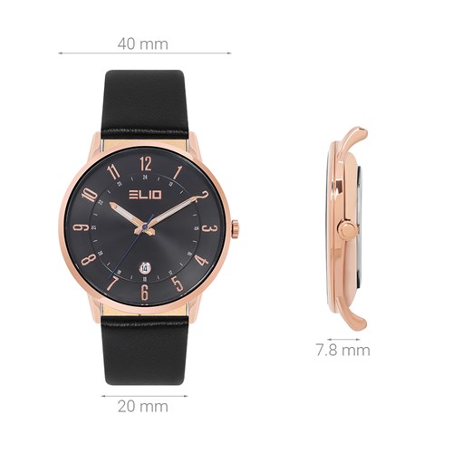 Đồng hồ ELIO 40 mm Nam EC005-01 Màu Đen
