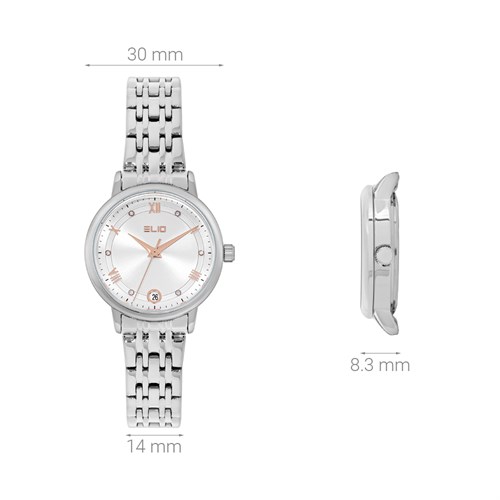Đồng hồ ELIO Nàng Thơ 30 mm Nữ EC001-02 Màu Bạc