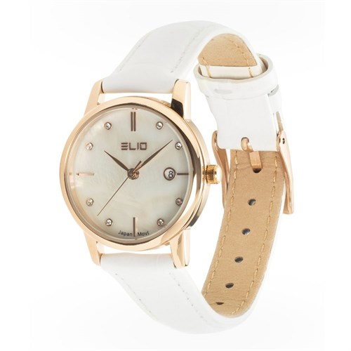Đồng hồ ELIO 28 mm Nữ EC013-02 Màu Trắng