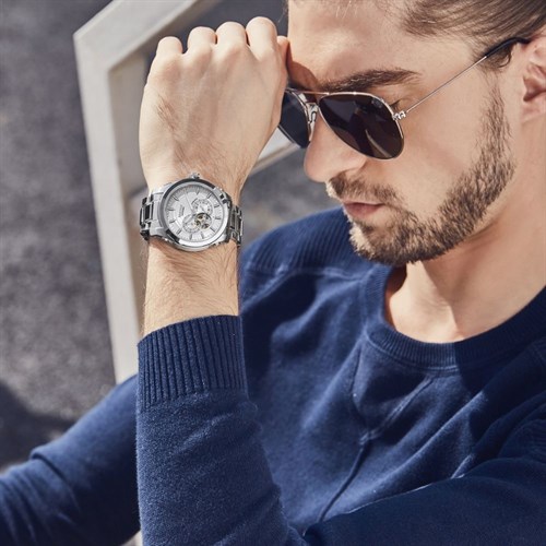 Đồng hồ NAKZEN 44 mm Nam SS6023G-7 Màu Bạc