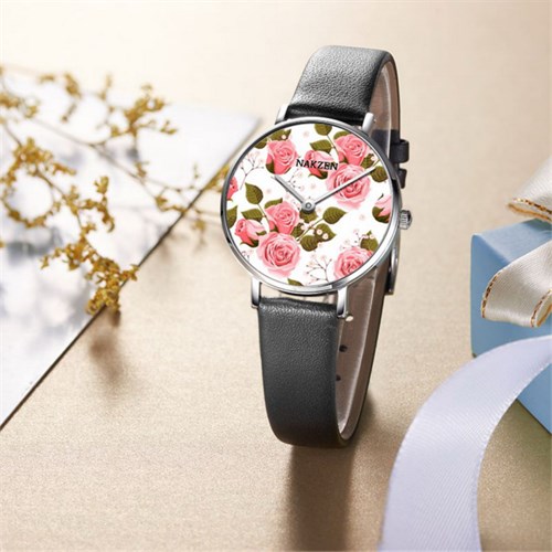 Đồng hồ NAKZEN Hoa & Gió 32 mm Nữ SL9001LBK-7 Màu Đen