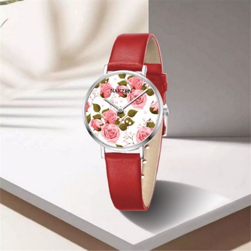 Đồng hồ NAKZEN Hoa & Gió 32 mm Nữ SL9001LRD-7 Màu Đỏ