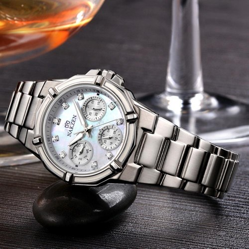 Đồng hồ NAKZEN 34 mm Nữ SS5046L/WE-7N5 Màu Bạc