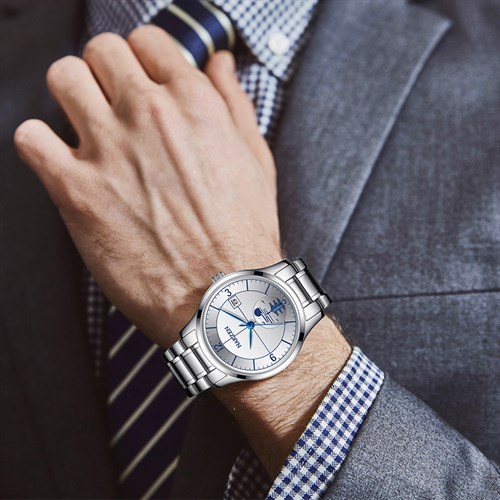 Đồng hồ Nakzen 40 mm Nam SS4069GBE-7N2 Màu Bạc