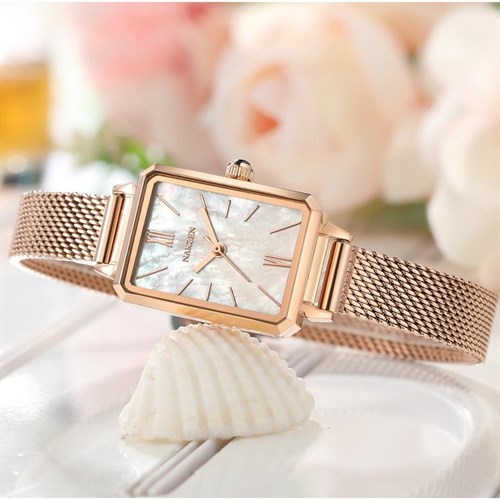Đồng hồ Nakzen Hoa & Gió 20 x 27 mm Nữ SM4209L-7NR Màu Vàng Hồng
