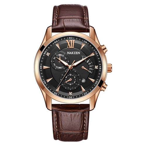 Đồng hồ NAKZEN 39 mm Nam SL5057GBN-7NO Màu Nâu