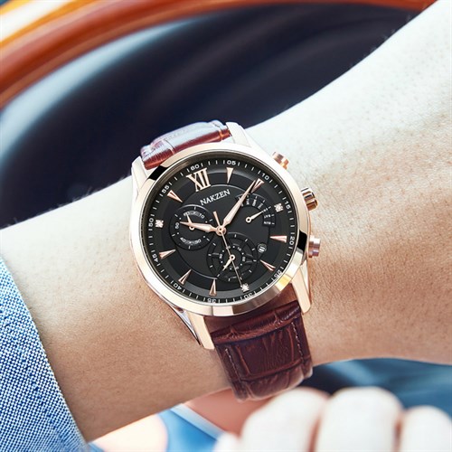 Đồng hồ NAKZEN 39 mm Nam SL5057GBN-7NO Màu Nâu