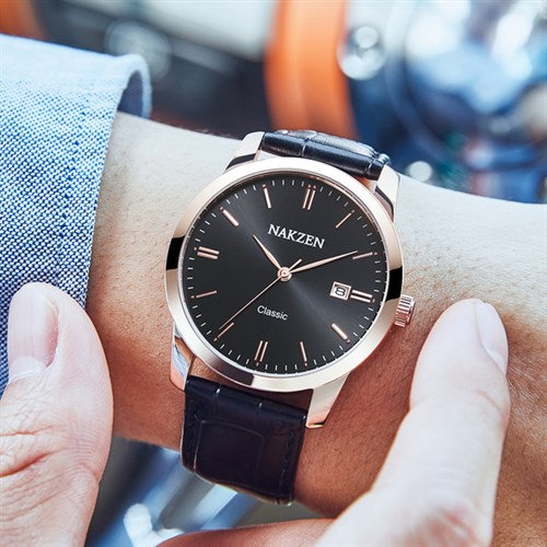 Đồng hồ NAKZEN 38 mm Nam SL4072GBK-1NR Màu Đen