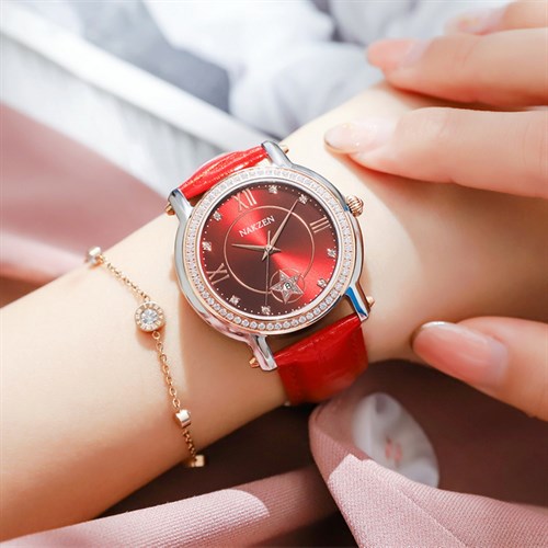 Đồng hồ NAKZEN 33 mm Nữ SL4075LRD-8NR Màu Đỏ