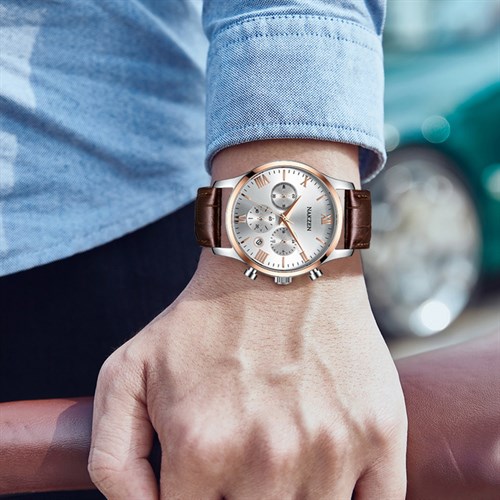 Đồng hồ NAKZEN 39 mm Nam SL5059GBN-7NR Màu Nâu