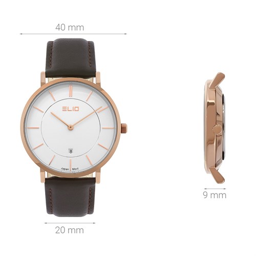 Đồng hồ ELIO 40 mm Nam EL099-02 Màu Nâu