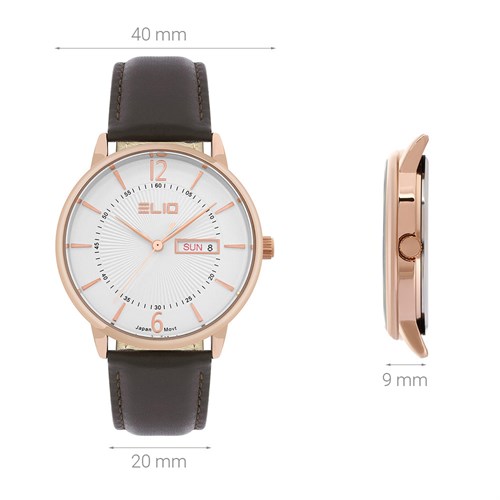 Đồng hồ ELIO 40 mm Nam EL107-02 Màu Nâu