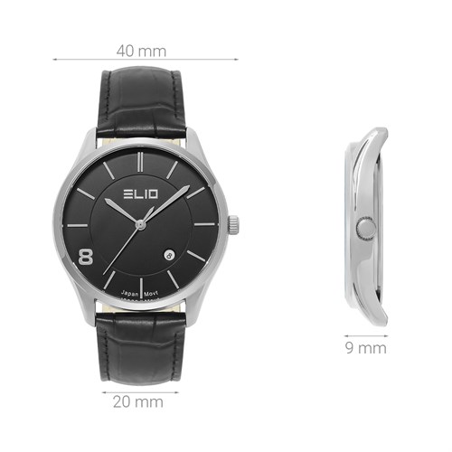 Đồng hồ ELIO 40 mm Nam EL113-02 Màu Đen