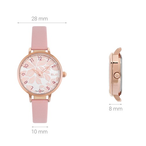Đồng hồ ELIO Flower 28 mm Nữ EL093-01 Màu Hồng