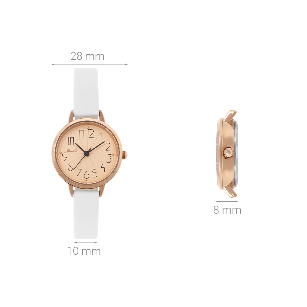 Đồng hồ ELIO 28 mm Nữ EL094-01 Màu Trắng