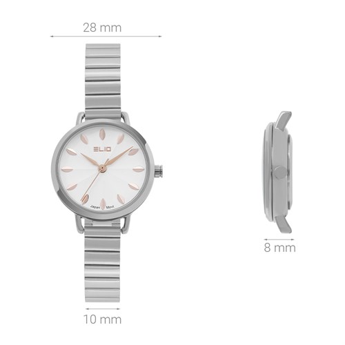 Đồng hồ ELIO Flower 28 mm Nữ ES110-01 Màu Bạc