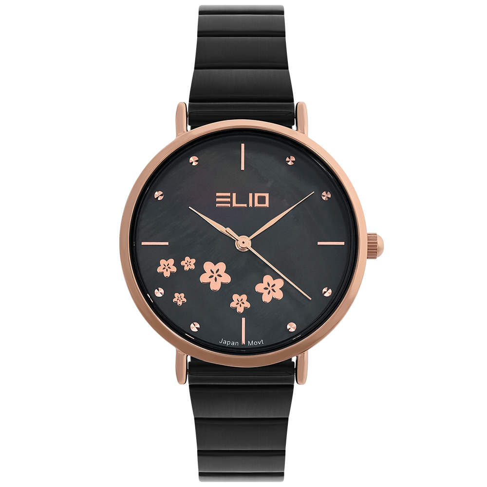 Đồng hồ ELIO Flower 33 mm Nữ ES112-01 Màu Đen