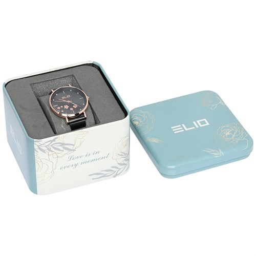 Đồng hồ ELIO Flower 33 mm Nữ ES112-01 Màu Đen